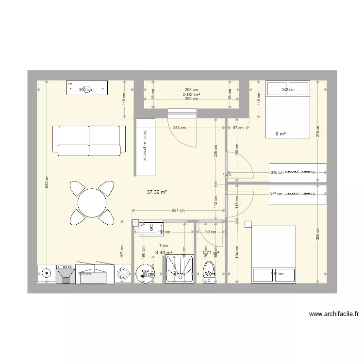 rez de chaussee. Plan de 