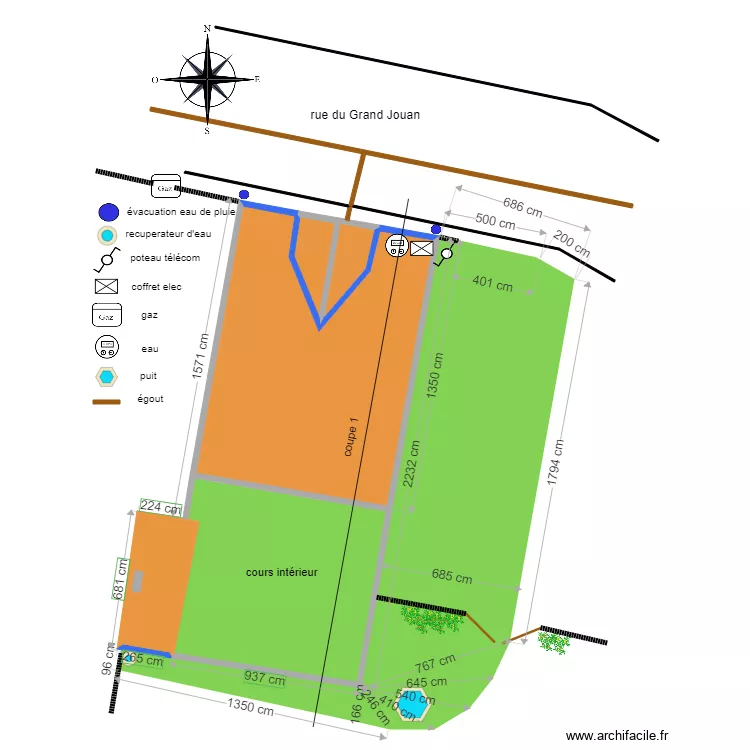 plan de masse avant Andre. Plan de 