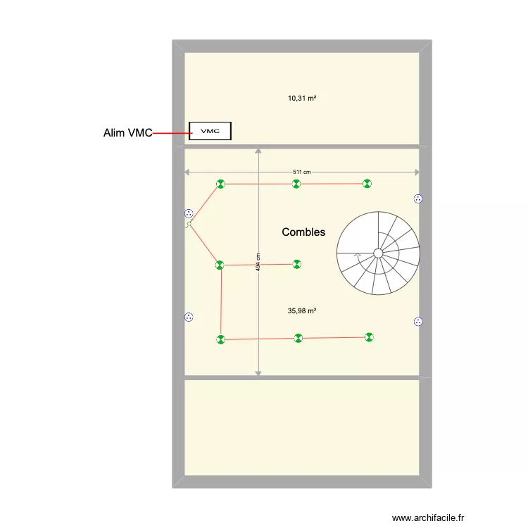 Plan comble &eacute;lec talence pouget. Plan de 
