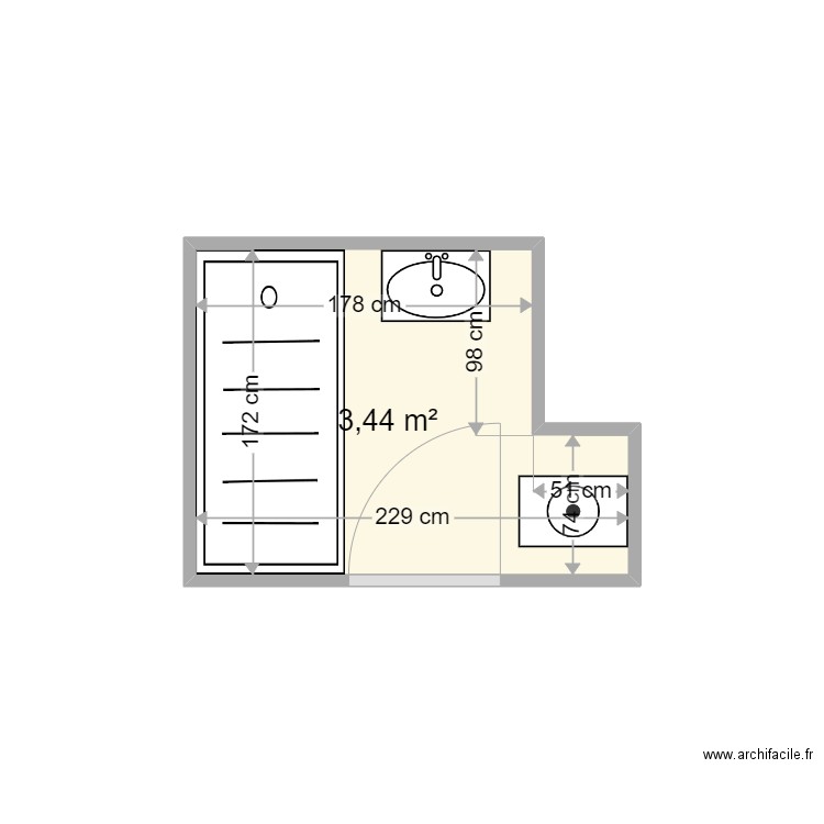 REIGNIER ALAIN . Plan de 1 pièce et 3 m2