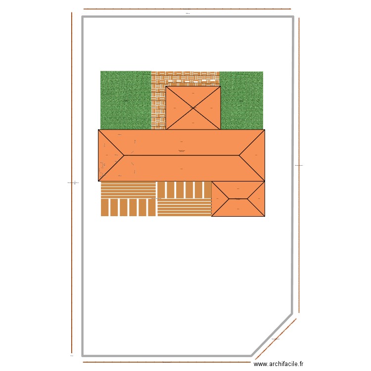 toit et terrasses. Plan de 8 pièces et 1133 m2