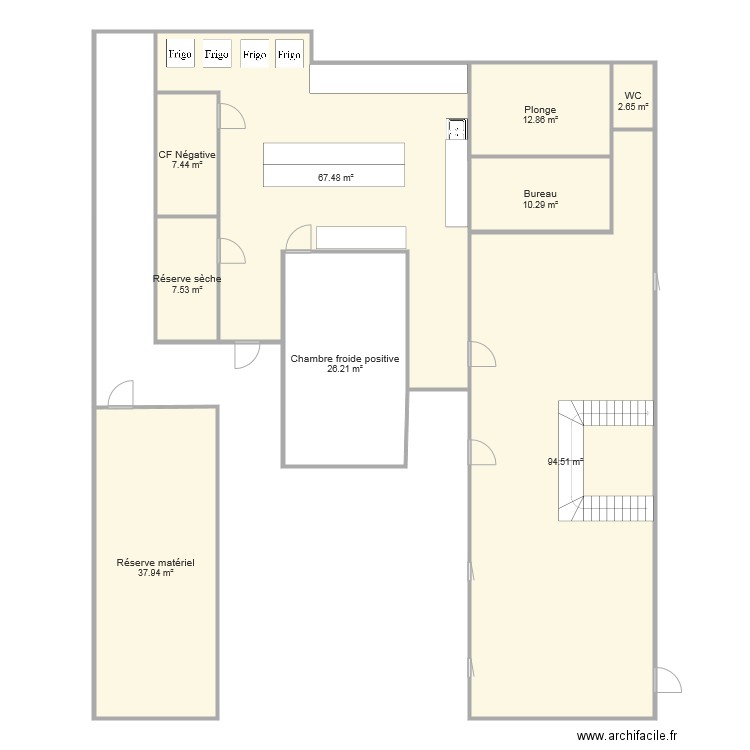 labo traiteur. Plan de 0 pièce et 0 m2