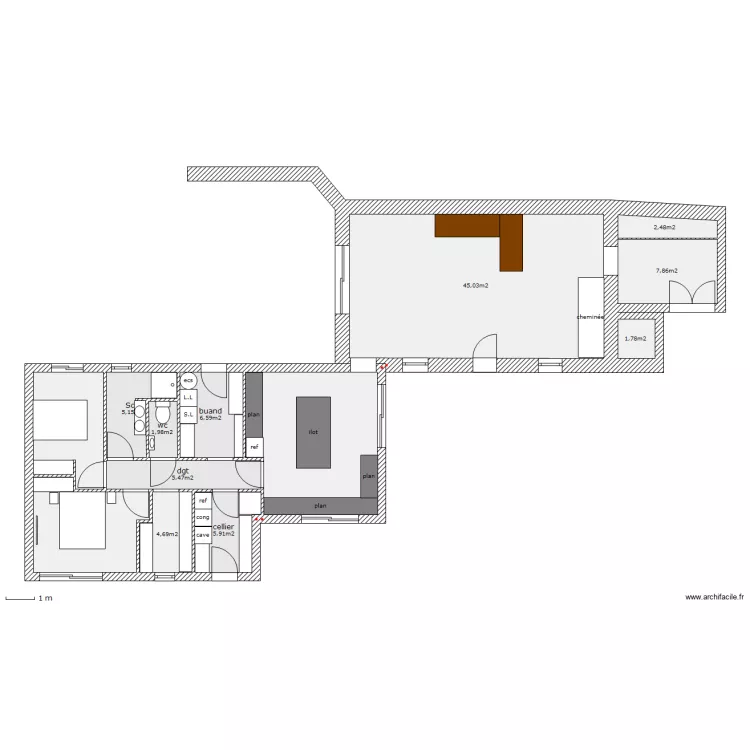 maison 3/1. Plan de maison 3/1. Plan de
