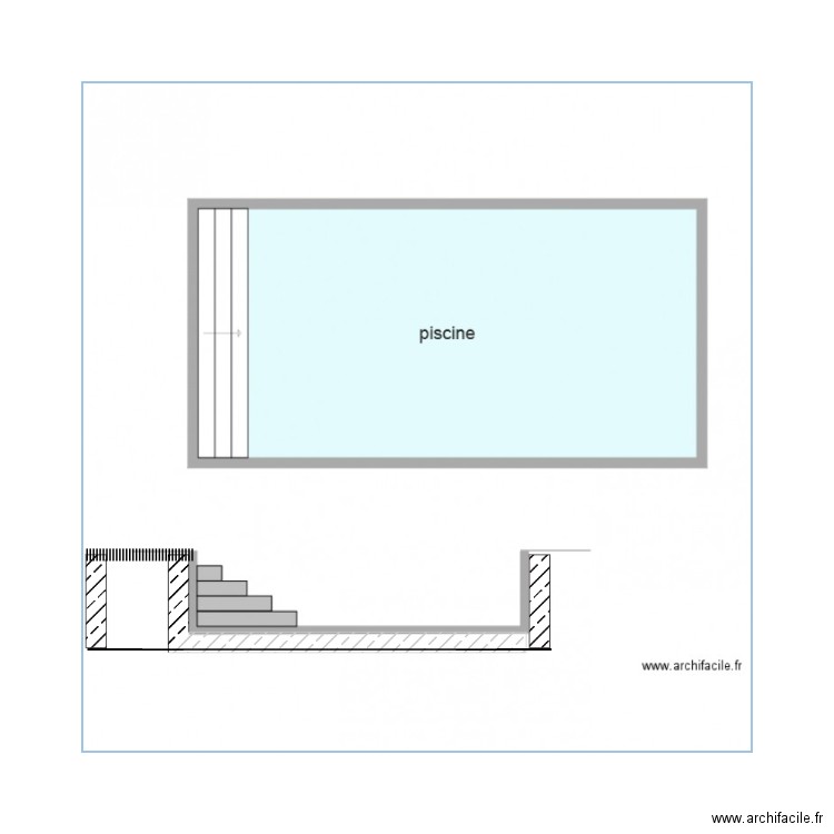 coupe piscine. Plan de 0 pièce et 0 m2