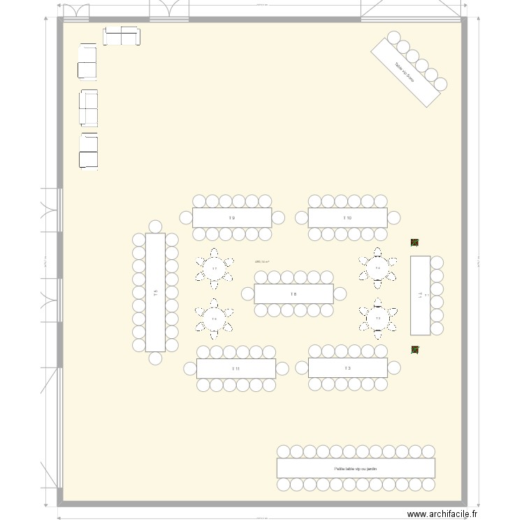 Mariage 2. Plan de 1 pièce et 490 m2