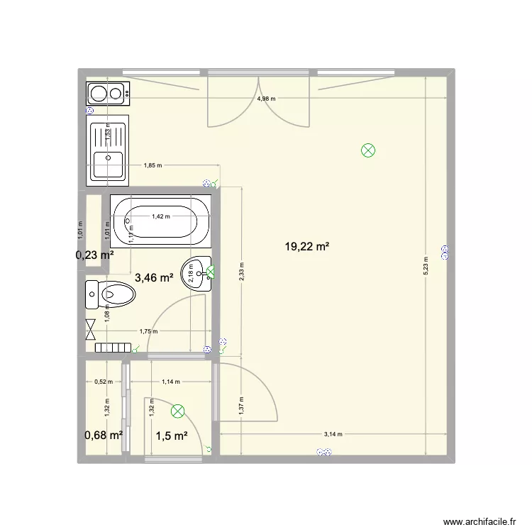 A16. Plan de 5  et 25 m²