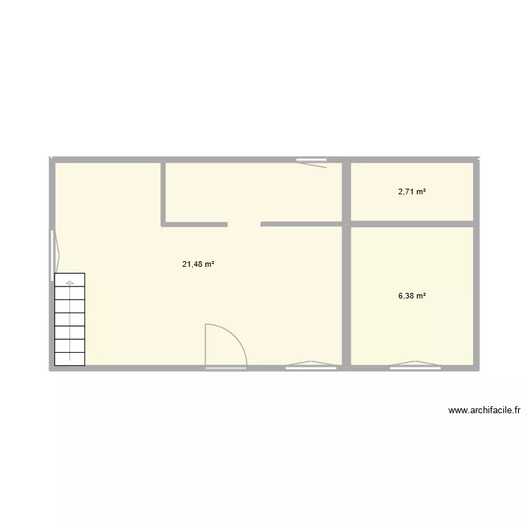 RDC Duplex. Plan de 3  et 31 m²