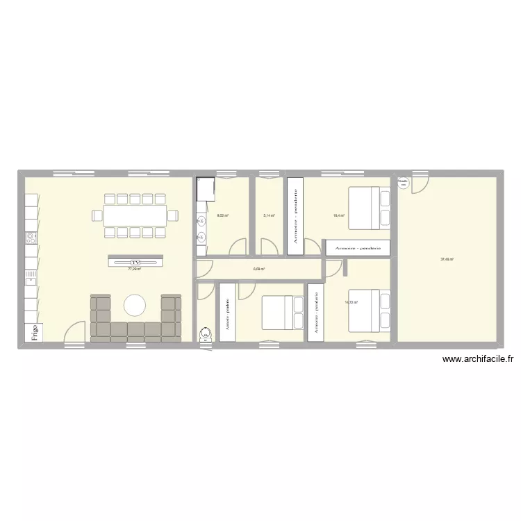Didi. Plan de 7  et 169 m²