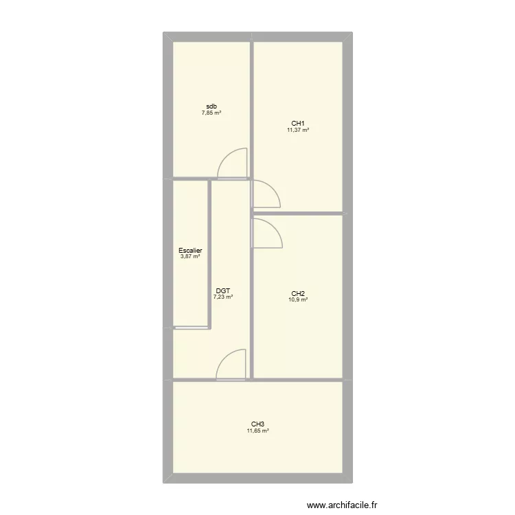 michonneau R+1. Plan de 0 pièce et 0 m2