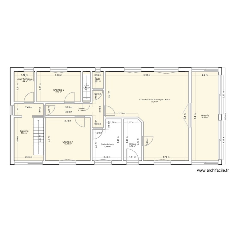 Maison RDC. Plan de 0 pièce et 0 m2