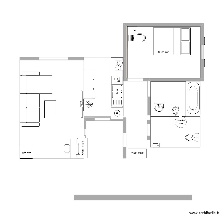 Van Gogh 2. Plan de 1 pièce et 10 m2