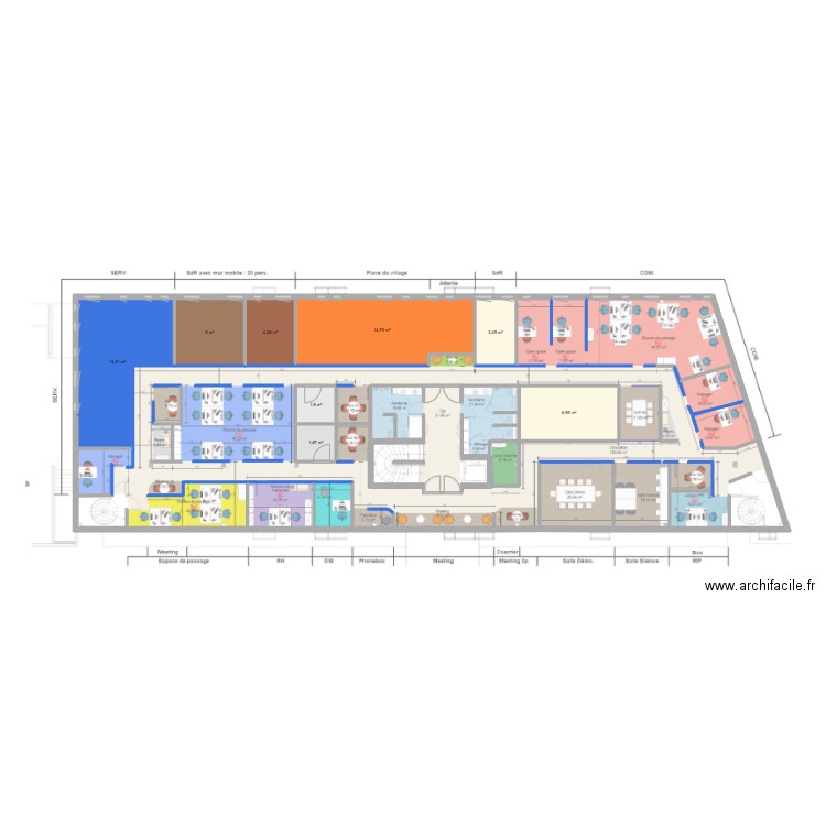 NXO. Plan de 8 pièces et 53 m2