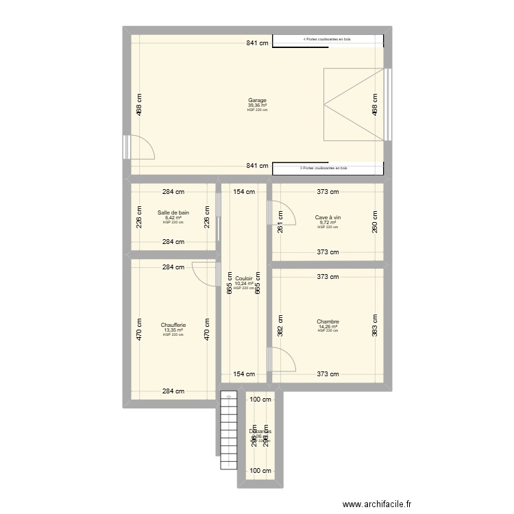 plan CAER. Plan de 7 pièces et 96 m2