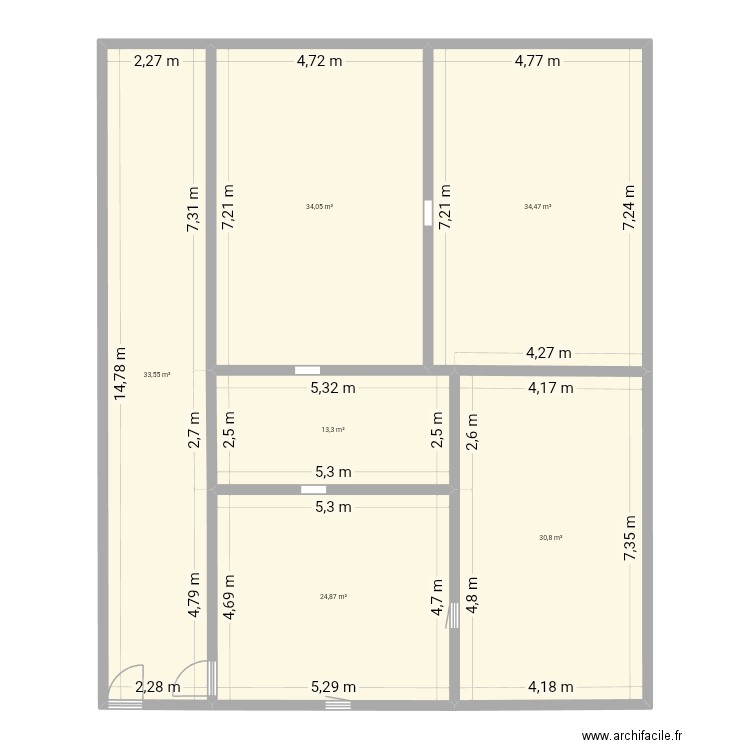 Bages ss. Plan de 6 pièces et 171 m2