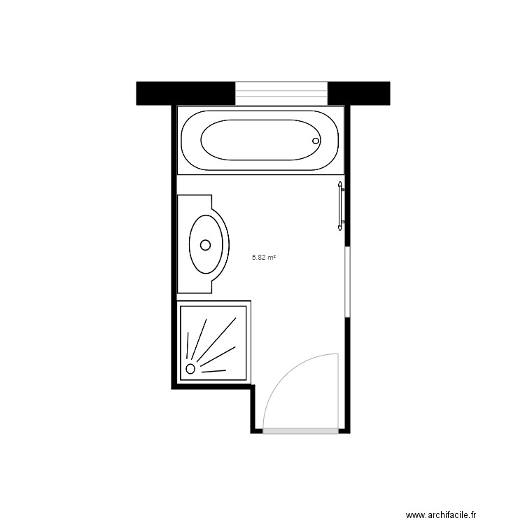 SOUVIGNET. Plan de 1 pièce et 6 m2