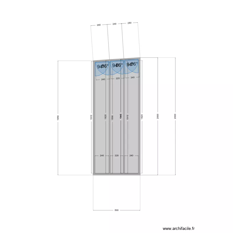 rangement bois joue. Plan de 3  et 1 m²