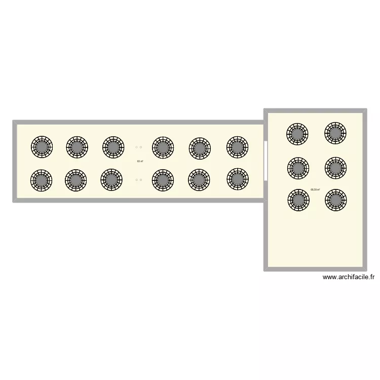 Bel &eacute;tage tables 8 pers / 144 p. Plan de 