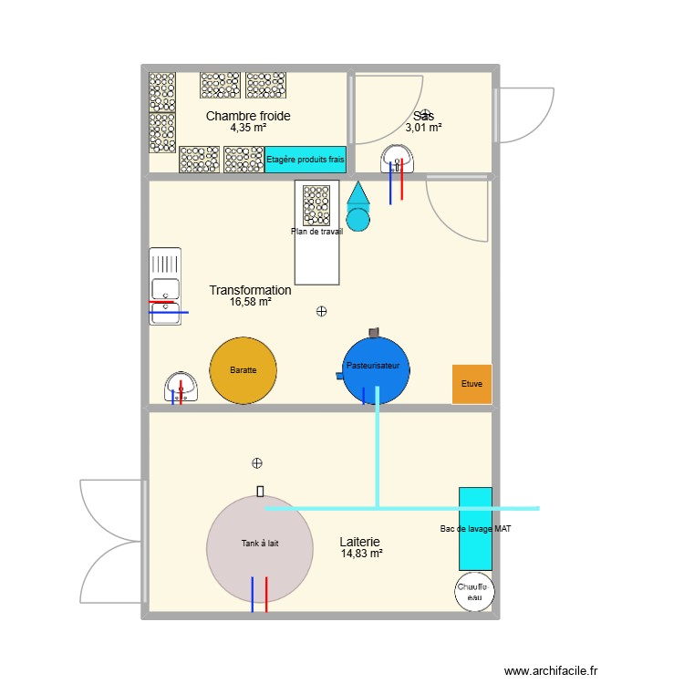 plan type laitiers frais simple. Plan de 0 pièce et 0 m2