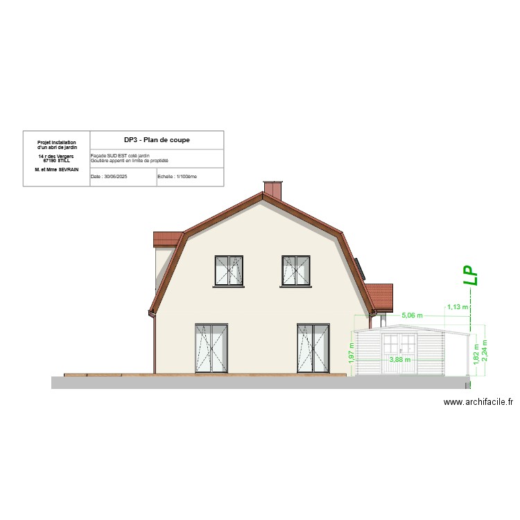 plan de coupe EST Abri -. Plan de 0 pièce et 0 m2