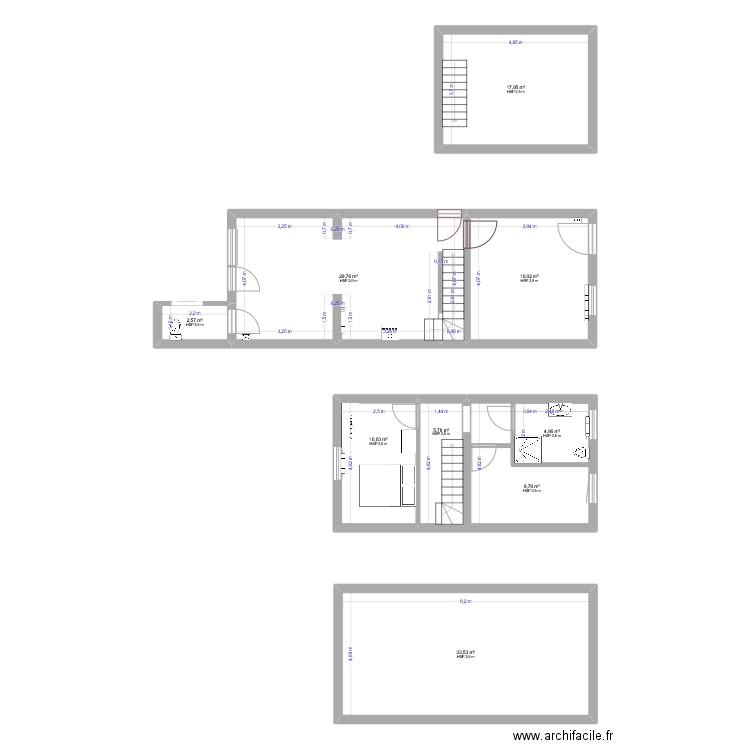 Vincent-sdb-etage+chambre. Plan de 0 pièce et 0 m2