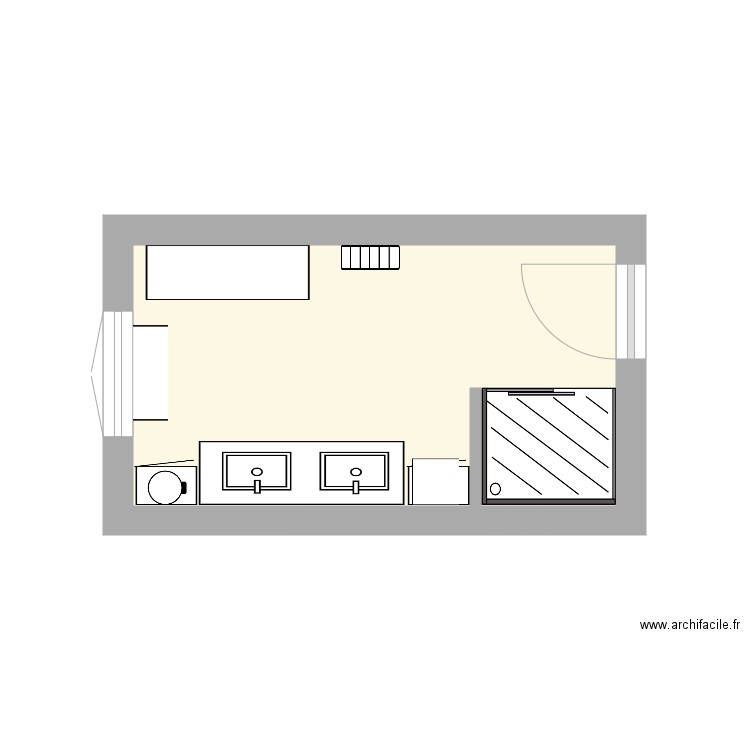 SDB Lugan _ new. Plan de 1 pièce et 9 m2