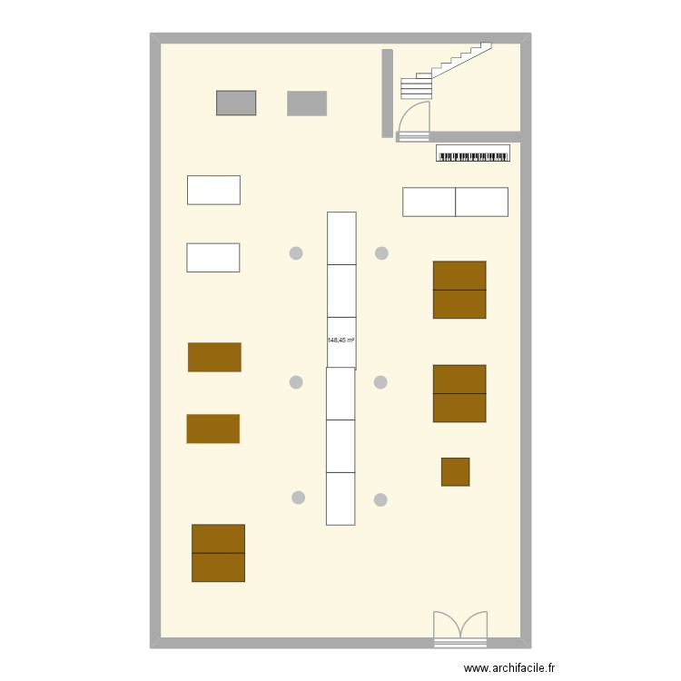Salles des familles. Plan de 1 pièce et 148 m2