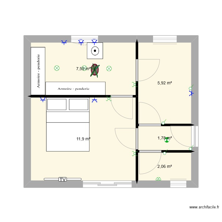 Elec. Plan de 5 pièces et 29 m2