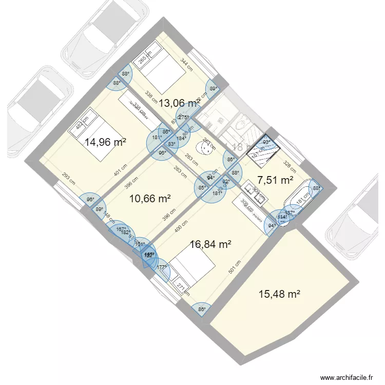 projet 2 - d'apres plan cadastre - 1 maison familiale. Plan de 