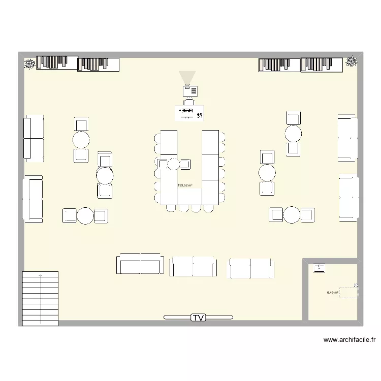 Projet. Plan de 2  et 200 m²