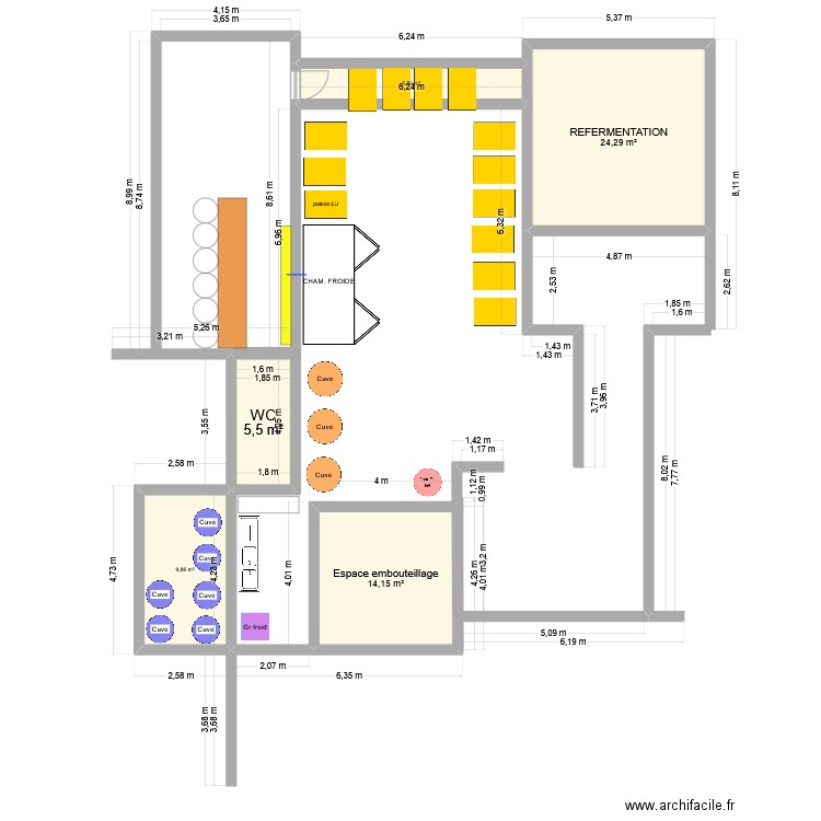 Plan St Lau. Plan de 5 pièces et 59 m2