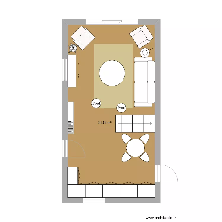 Pi&egrave;ce de vie projet Br&eacute;hat. Plan de 