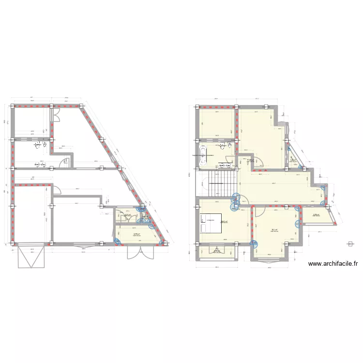 Plan 2. Plan de 9  et 127 m²