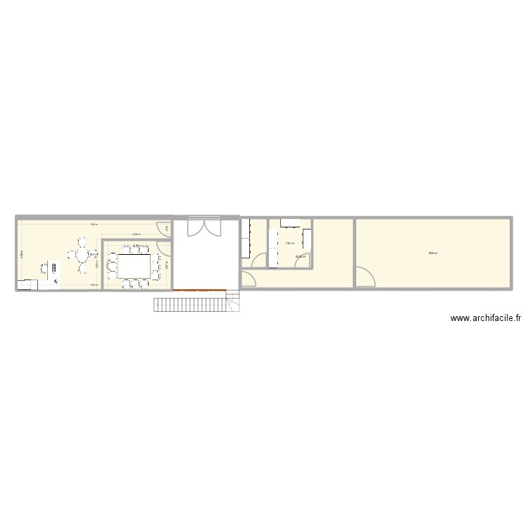 vestiaire. Plan de 4 pièces et 108 m2