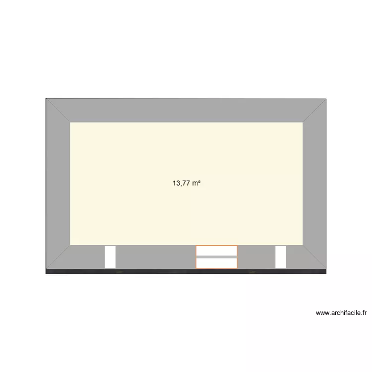Cr&egrave;che apres travaux. Plan de 1 Pièce et 14 m²