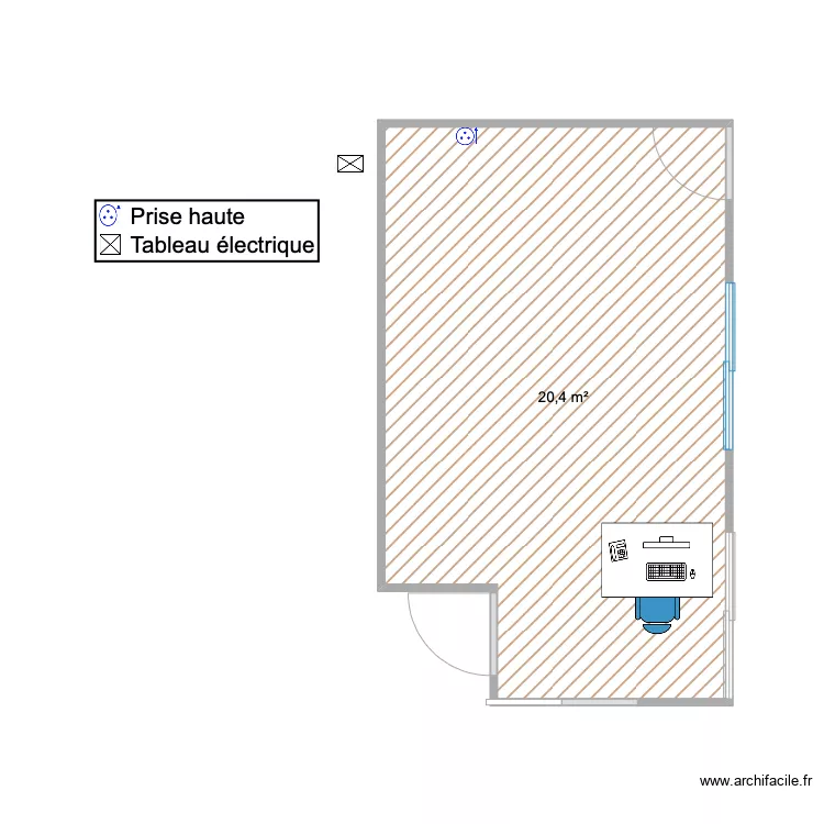 bureau extension. Plan de 