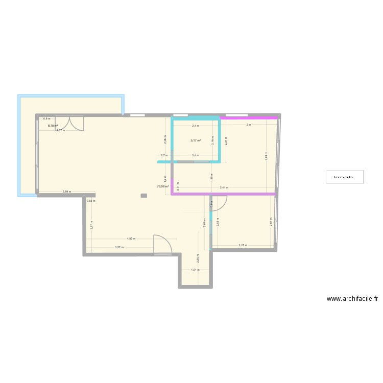 CANNES  2 - AZUR CONCEPT RENOVATION. Plan de 3 pièces et 89 m2