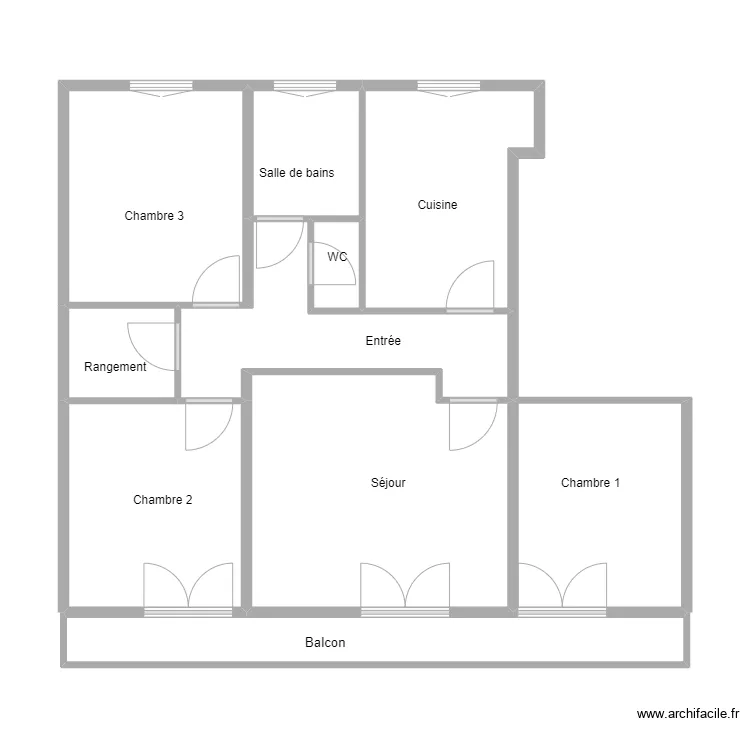 K131. Plan de 10 pièces et 70 m²