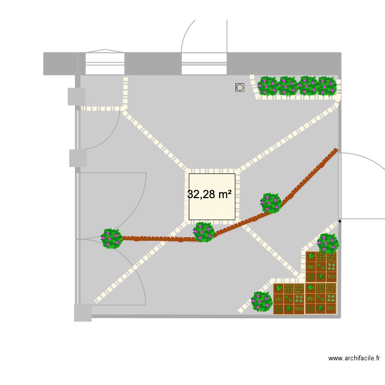 JsMcours. Plan de 1 pièce et 32 m2