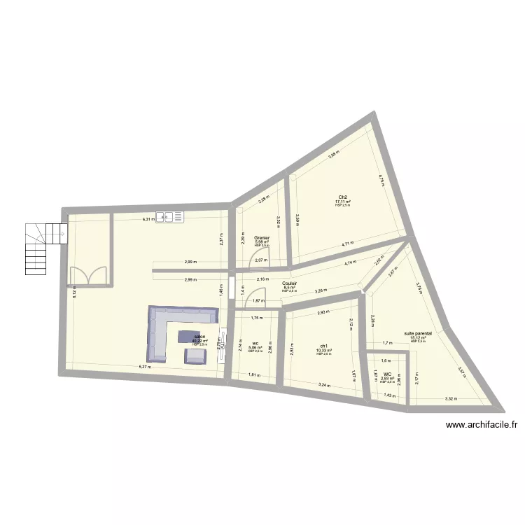 plan fisco acoua. Plan de 8  et 105 m²
