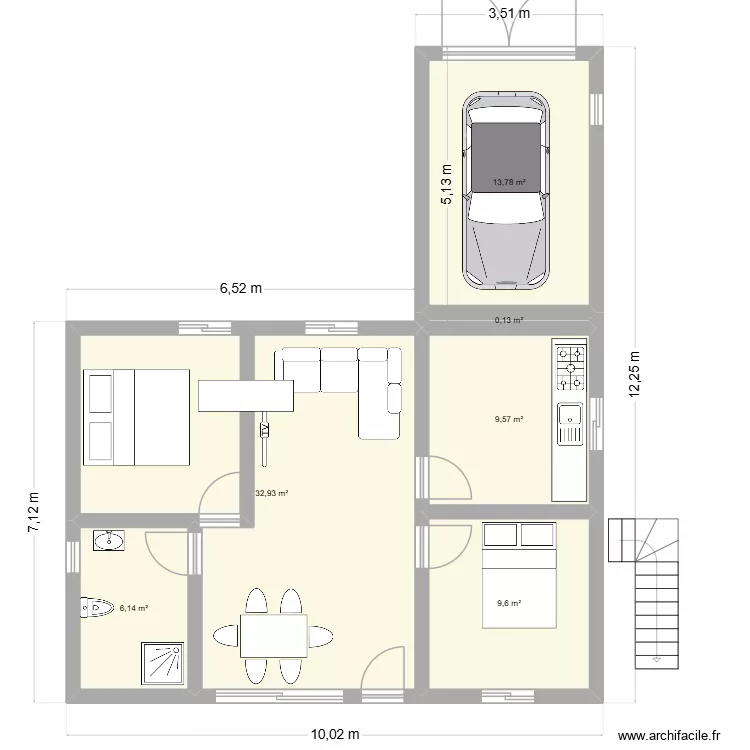 tnd. Plan de 6  et 72 m²