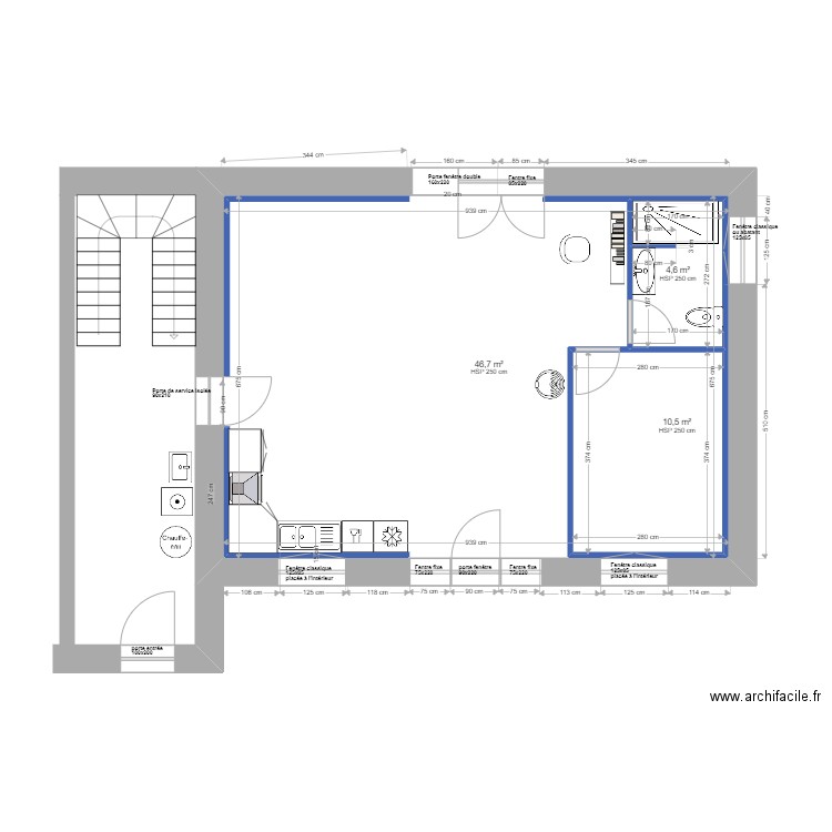 plan 2.7 sans meubles. Plan de 11 pièces et 195 m2