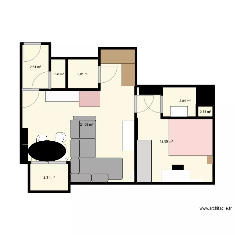 Appartement. Plan de 8  et 48 m²