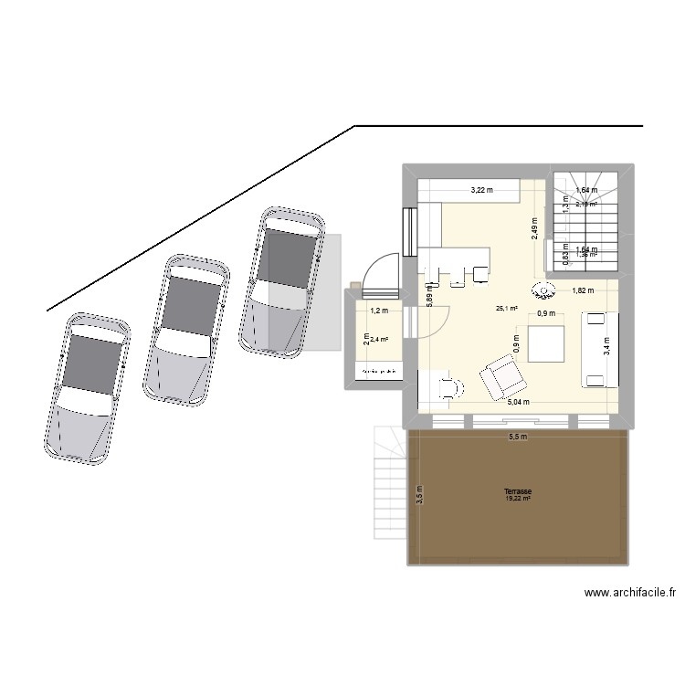 Casa V6. Plan de 11 pièces et 126 m2