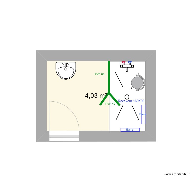 Plan Projet  Labonne. Plan de 1 pièce et 4 m2