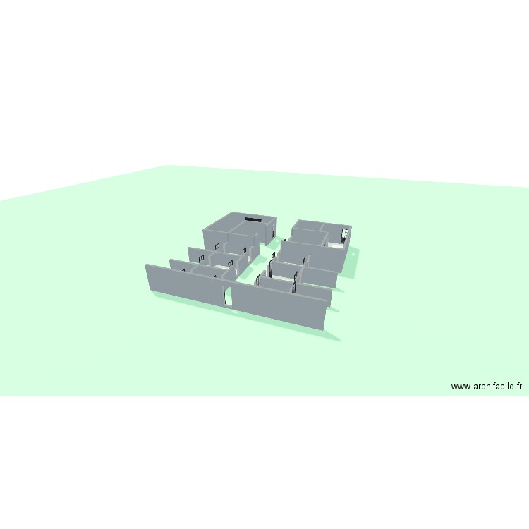 Ecurie. Plan de 10 pièces et 126 m2