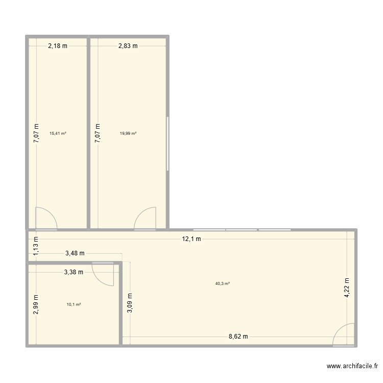 atelier 63. Plan de 4 pièces et 86 m2
