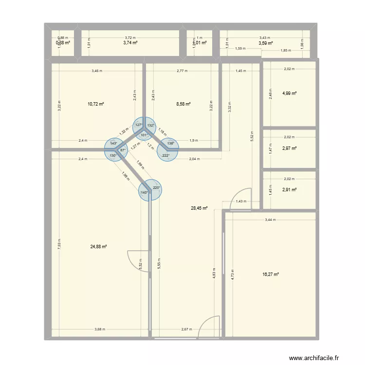 Agence. Plan de 12 pièces et 109 m² Agence. Plan de 12 pièces et 109 m²