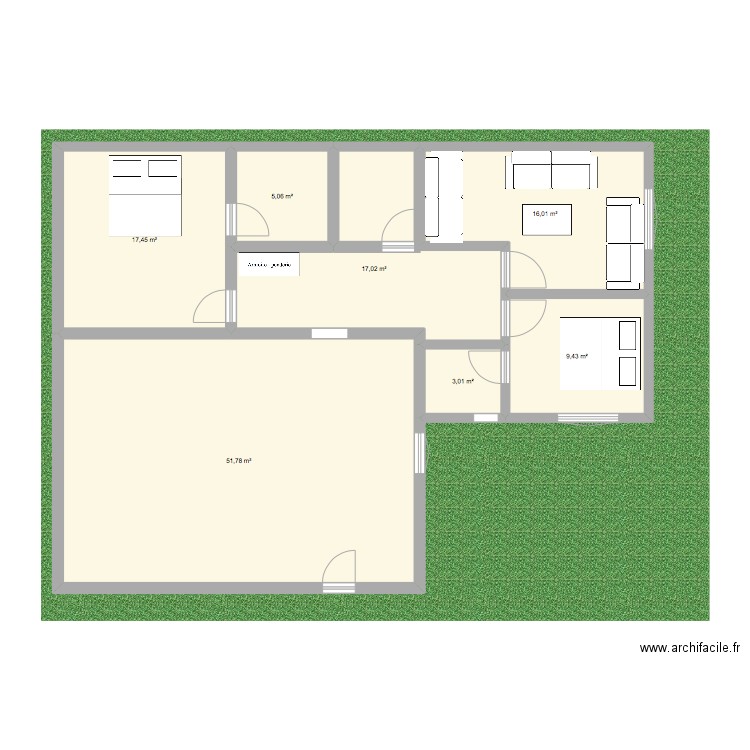 maison widad sidi 2. Plan de 7 pièces et 120 m2