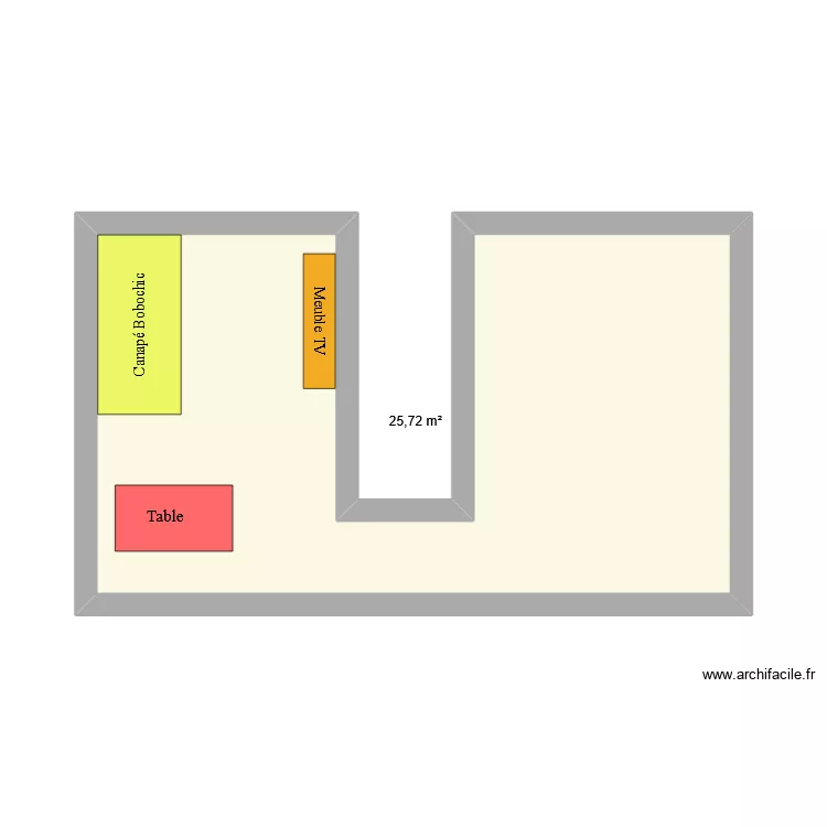 RDC. Plan de 1  et 26 m²