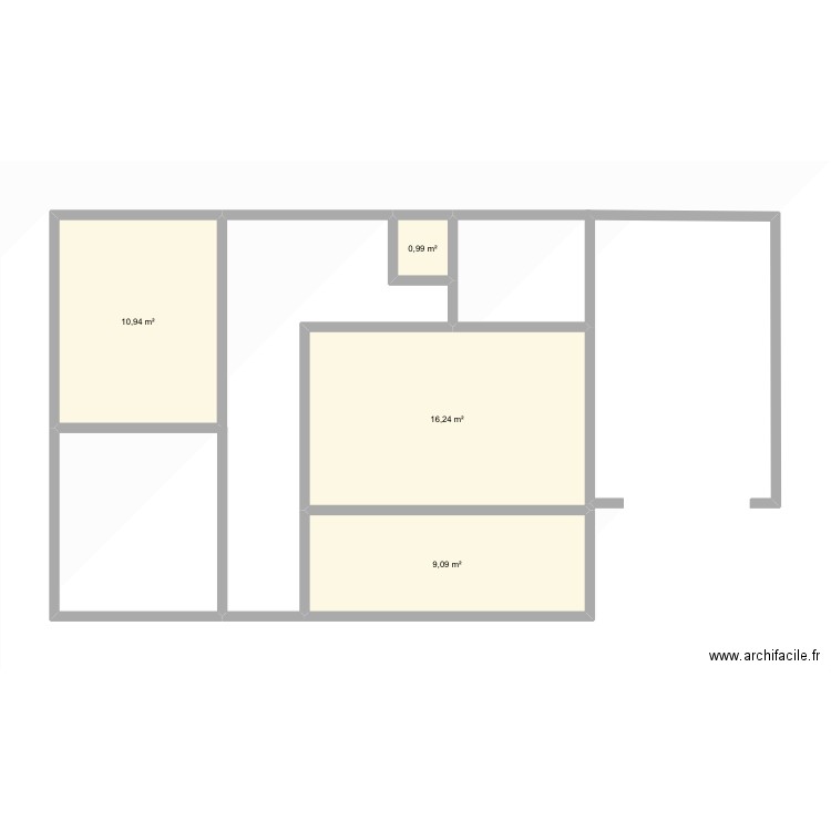Maison Annexe. Plan de 1 pièce et 62 m2